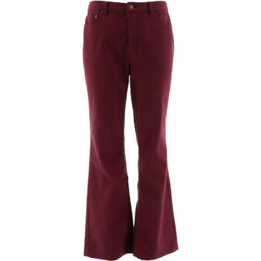 Liz Claiborne Jeans Maroon Hepburn Fit Wide Leg 12